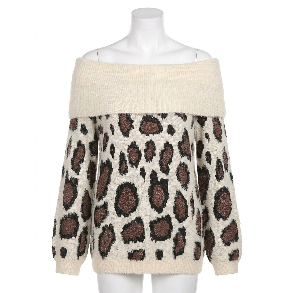 NEW UMGEE off-shoulder long sleeve sweater in cream